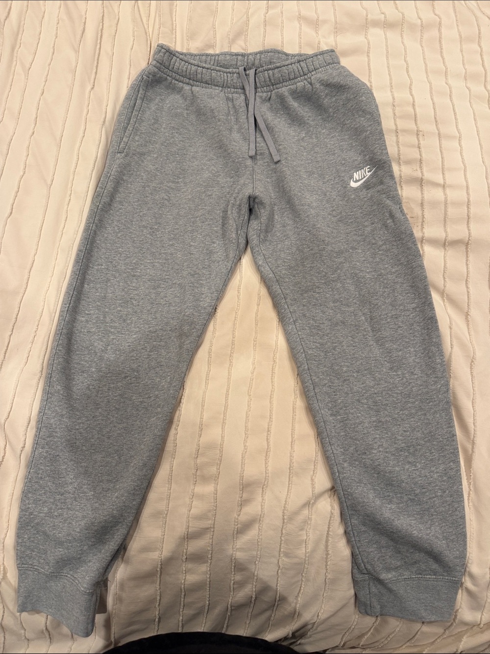 Nike Gray Heather Jogger Sweatpants with White Swoosh